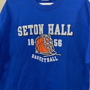 Seton Hall Basketball T 1856 Blue shirt retro